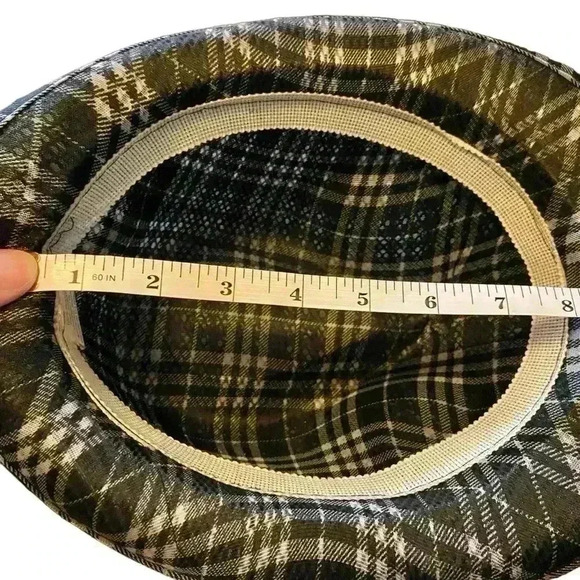 Momentum Men's Polyester Plaid Fedora Hat Black-white Strip Print - Picture 8 of 9